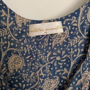 Natalie Martin Blue and Cream Floral Maxi Dress